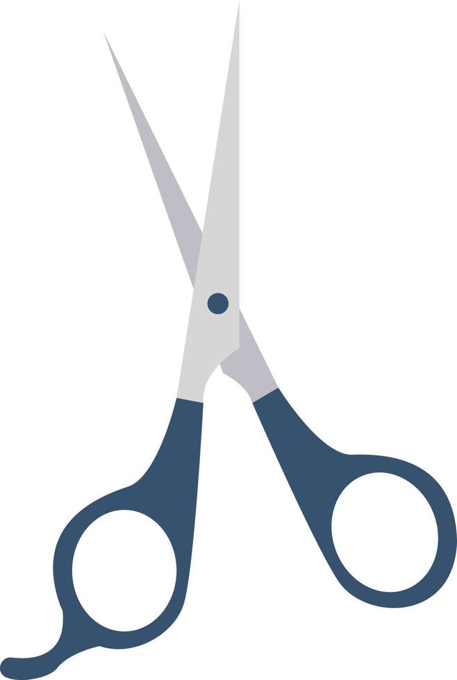 Blue scissors, illustration, vector on white background.