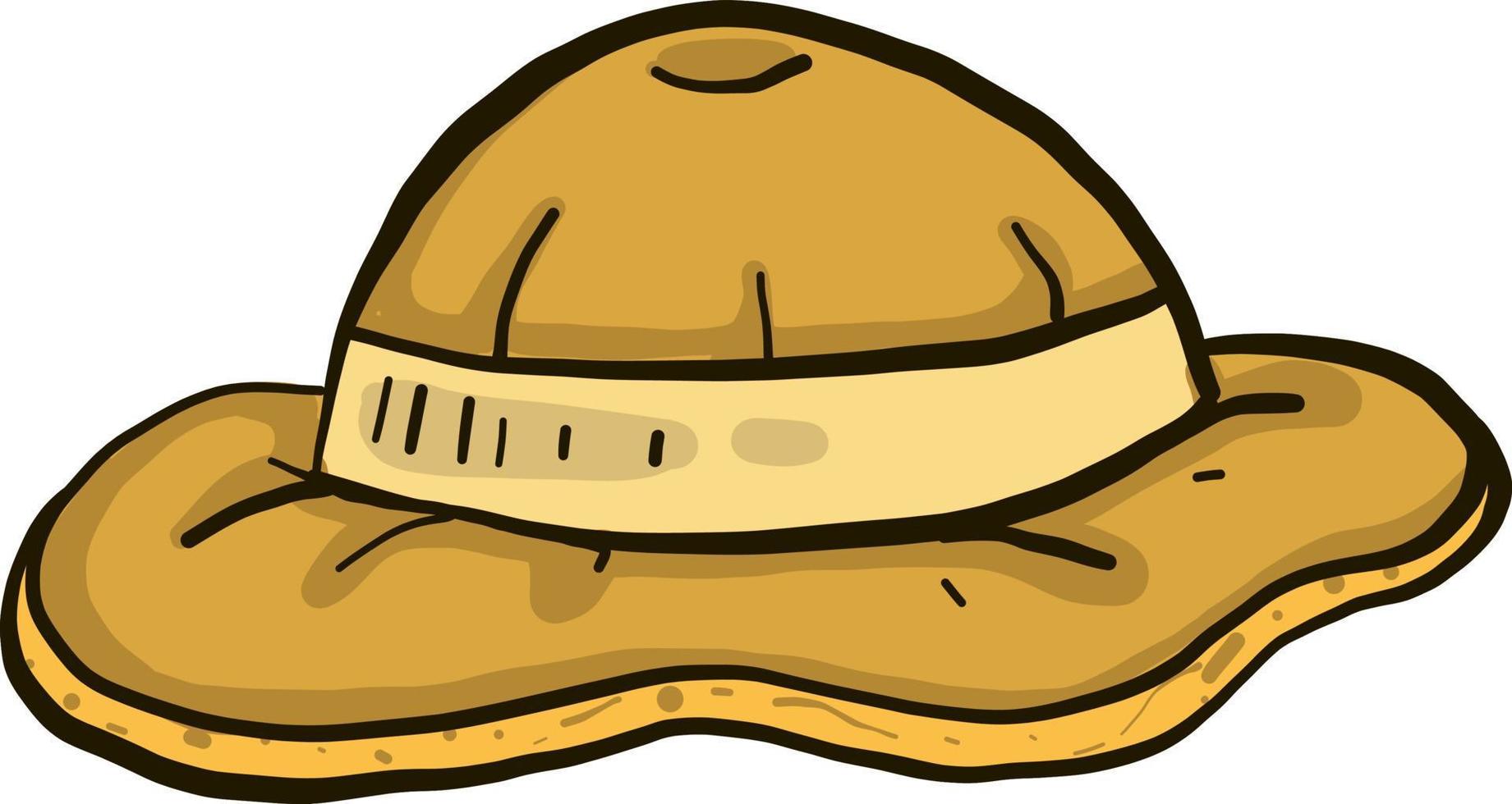 sombrero amarillo, ilustración, vector sobre fondo blanco.