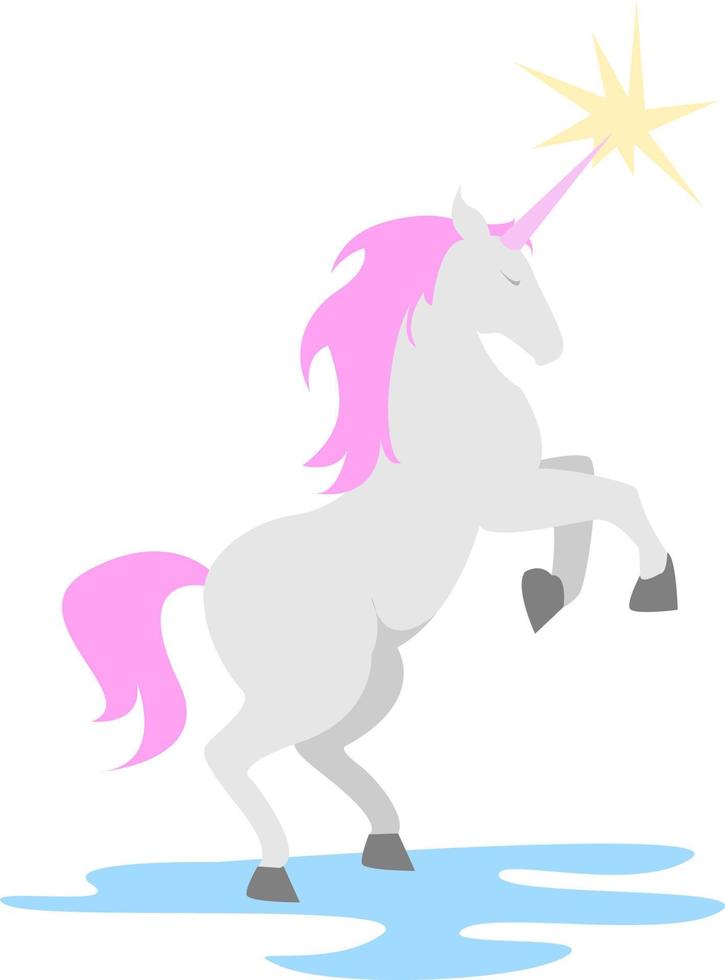 Magical unicorn, illustration, vector on white background.