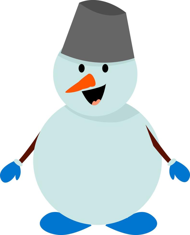 Little snowman, illustration, vector on white background.