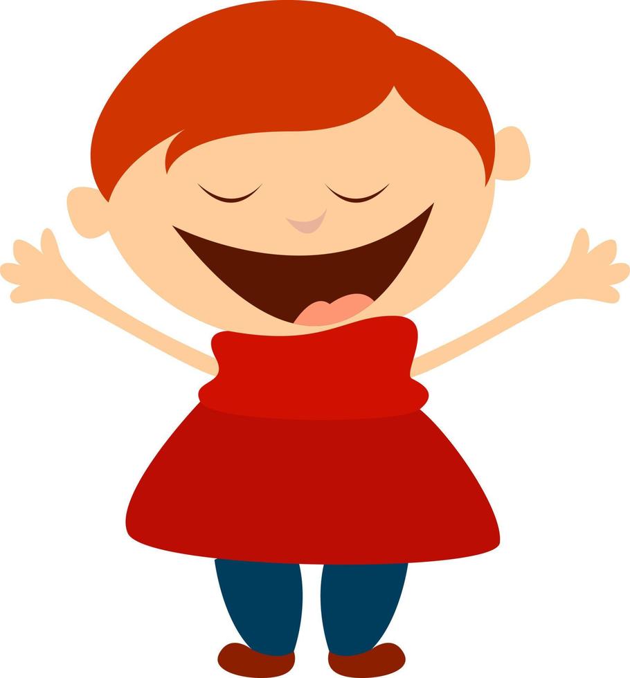Happy boy, illustration, vector on white background.