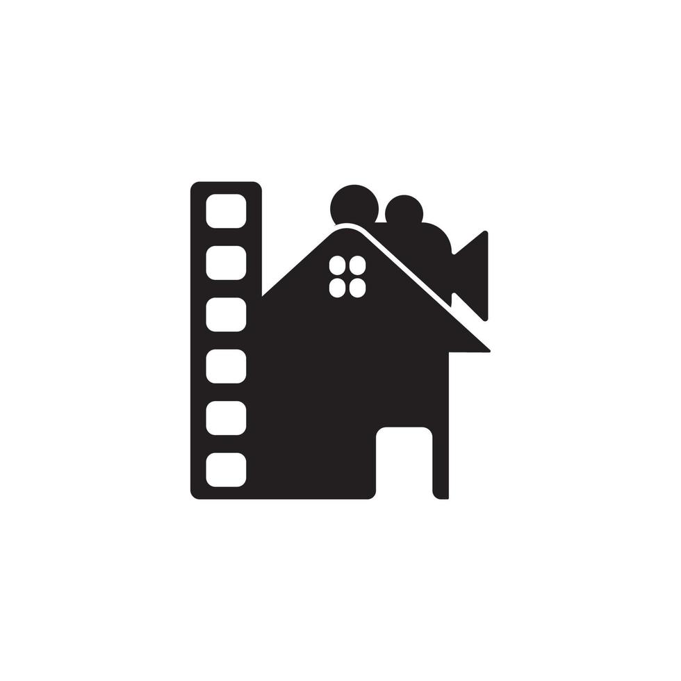 vector de logotipo de icono de casa de producción