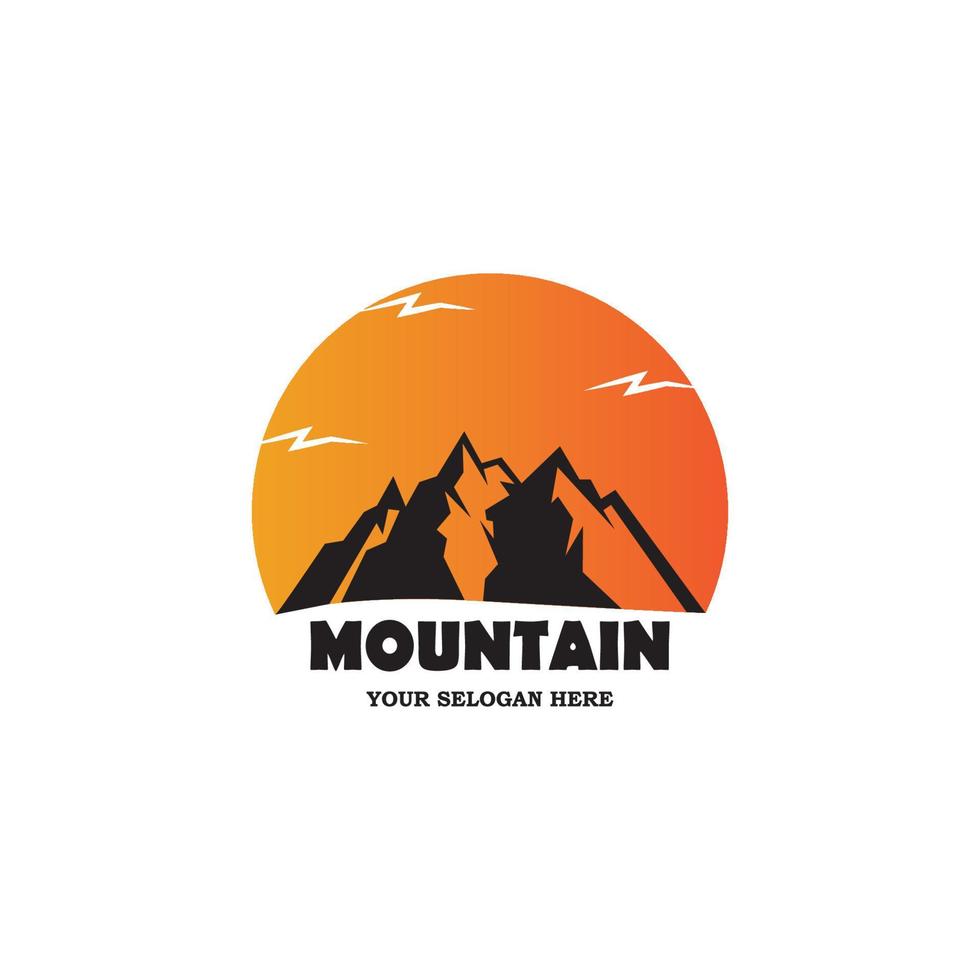 vector de plantilla de negocio de logotipo de icono de montaña