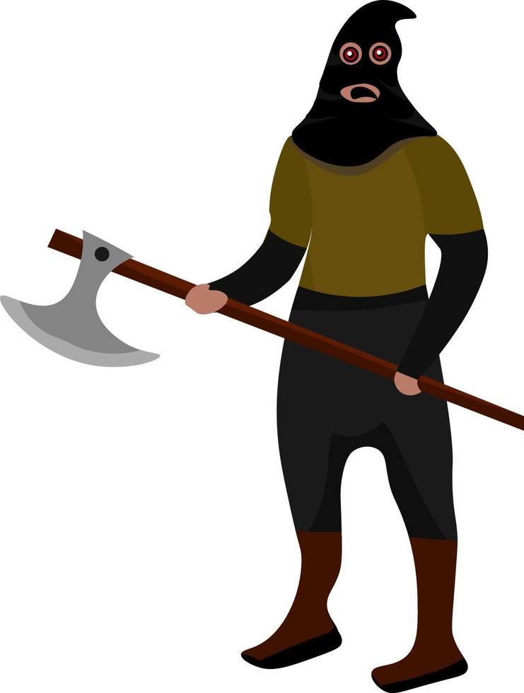 Executioner, illustration, vector on white background.