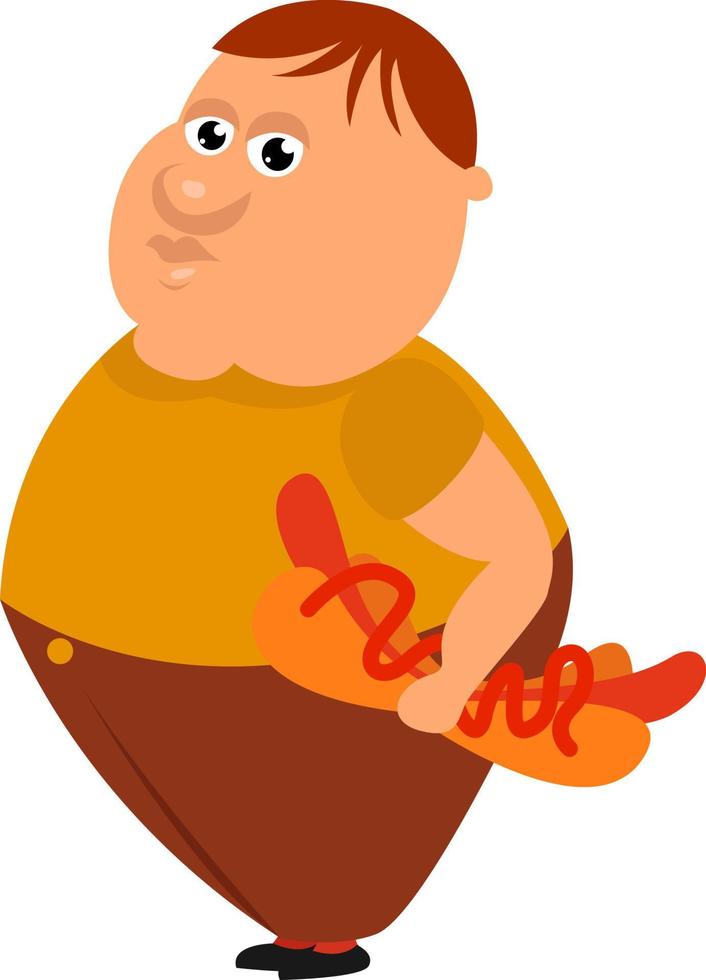 niño gordo, ilustración, vector sobre fondo blanco