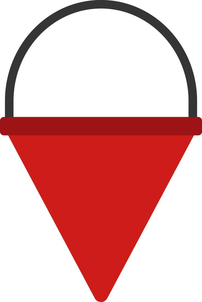 Firefighting red cone bucket, illustration, vector on white background.