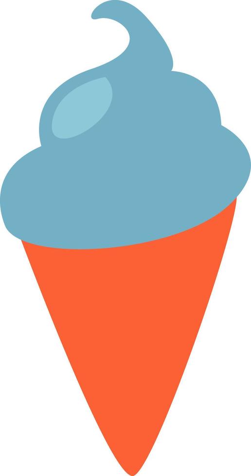 Blue ice cream, illustration, vector, on a white background. vector