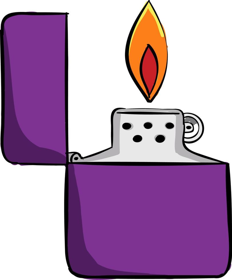 Purple lighter, illustration, vector on white background.