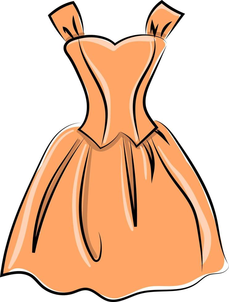 Orange dresses, illustration, vector on white background.