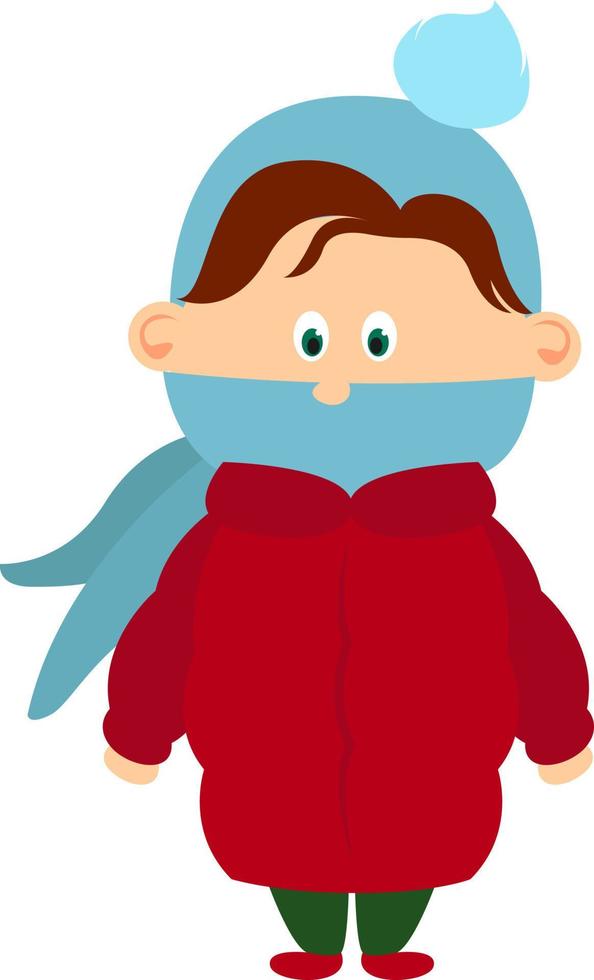 chaqueta de invierno roja, ilustración, vector sobre fondo blanco.