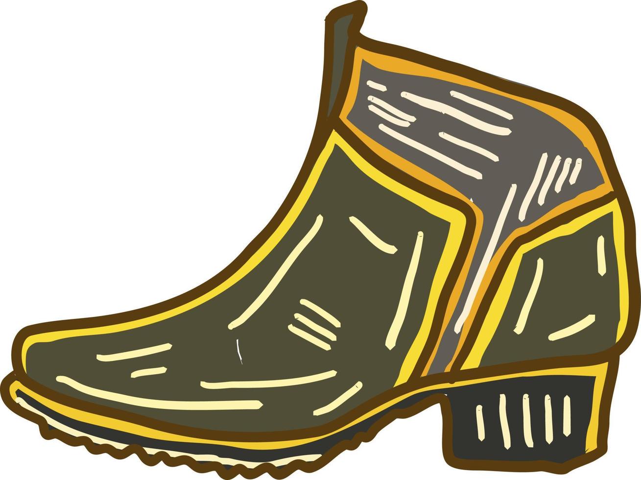 Decorative boots, illustration, vector on white background.