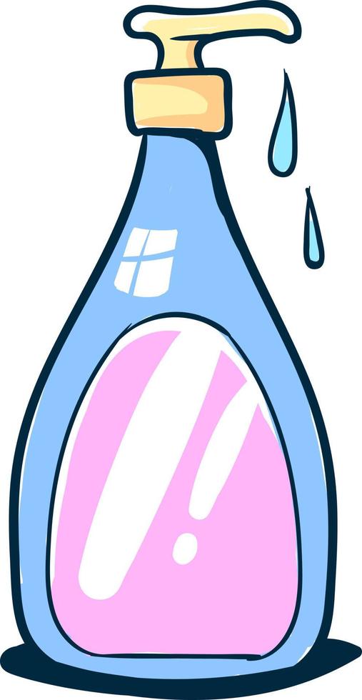 botella de jabón, ilustración, vector sobre fondo blanco