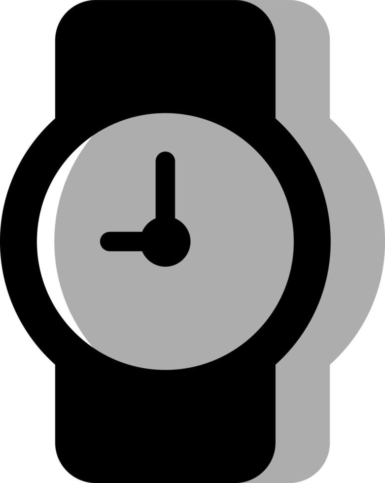 Black wrist watch, illustration, on a white background. vector
