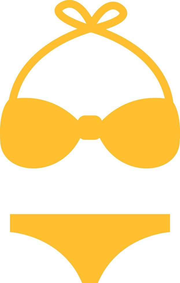 Bikini amarillo, ilustración, vector sobre fondo blanco.