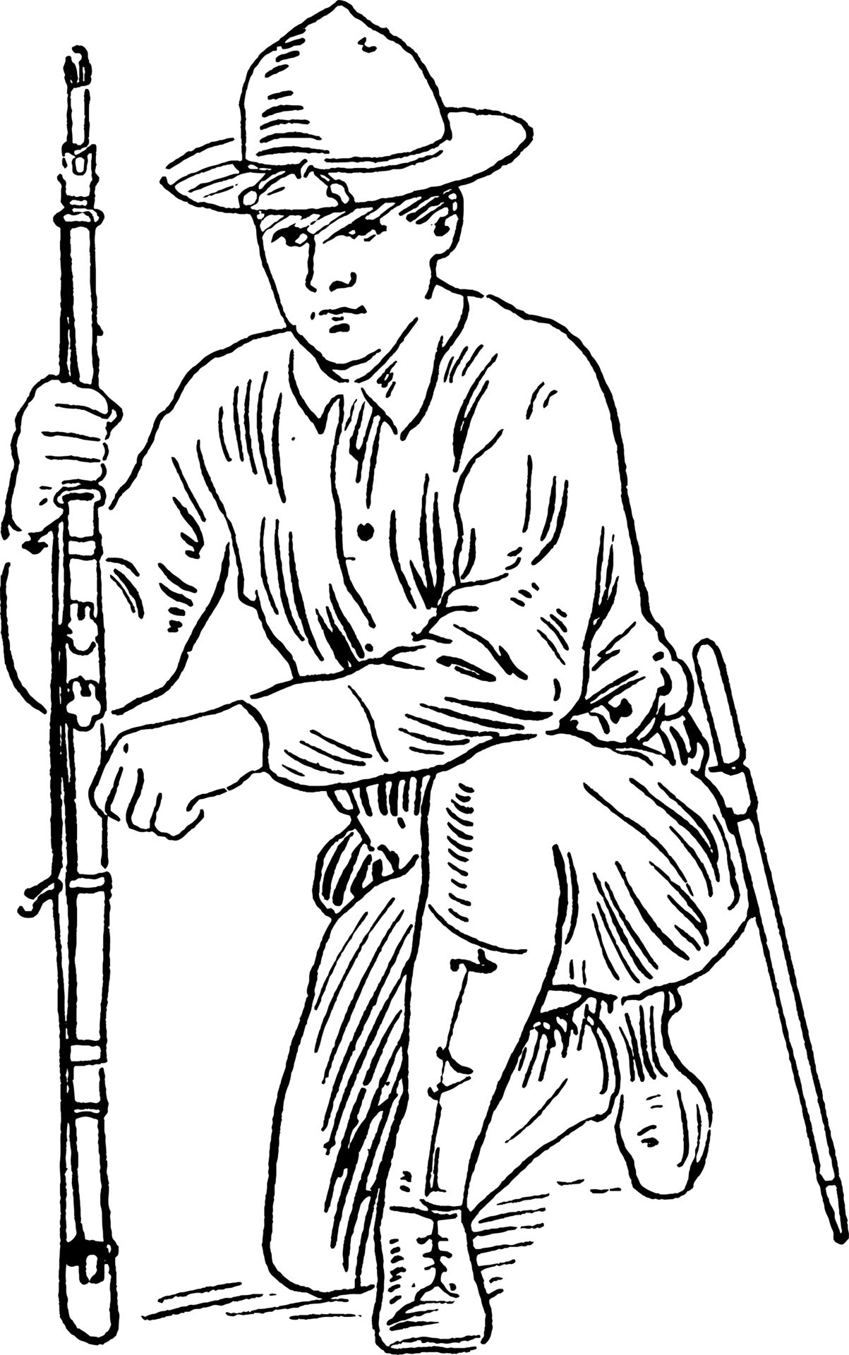 Kneel, vintage illustration 13772357 Vector Art at Vecteezy