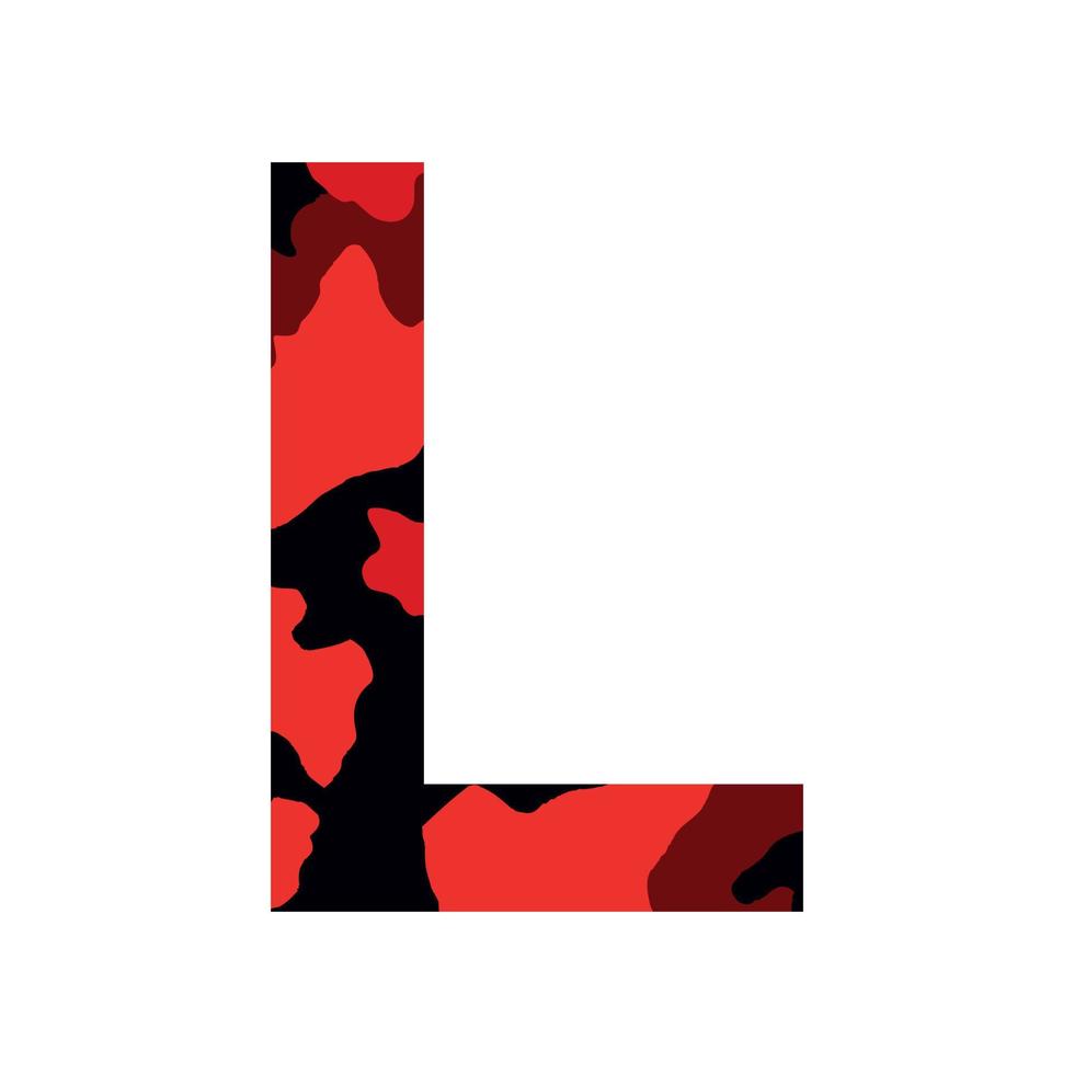 English alphabet letter L, khaki style isolated on white background - Vector