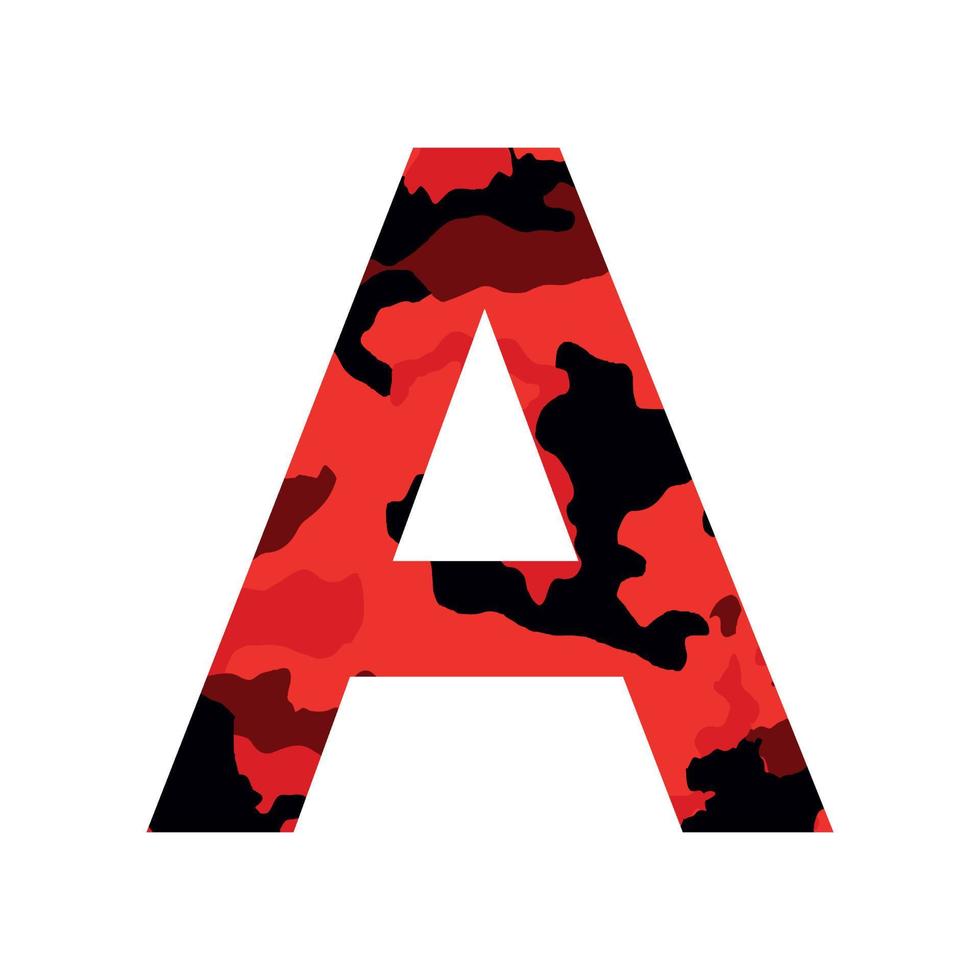 English alphabet letter A, khaki style isolated on white background - Vector