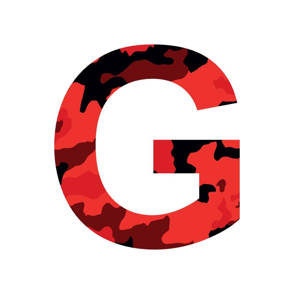 English alphabet letter G, khaki style isolated on white background - Vector