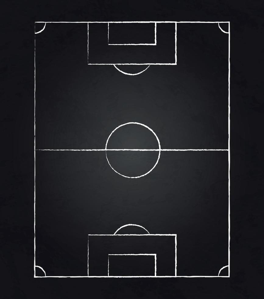 Blackboard background with painted official football markings - Vector