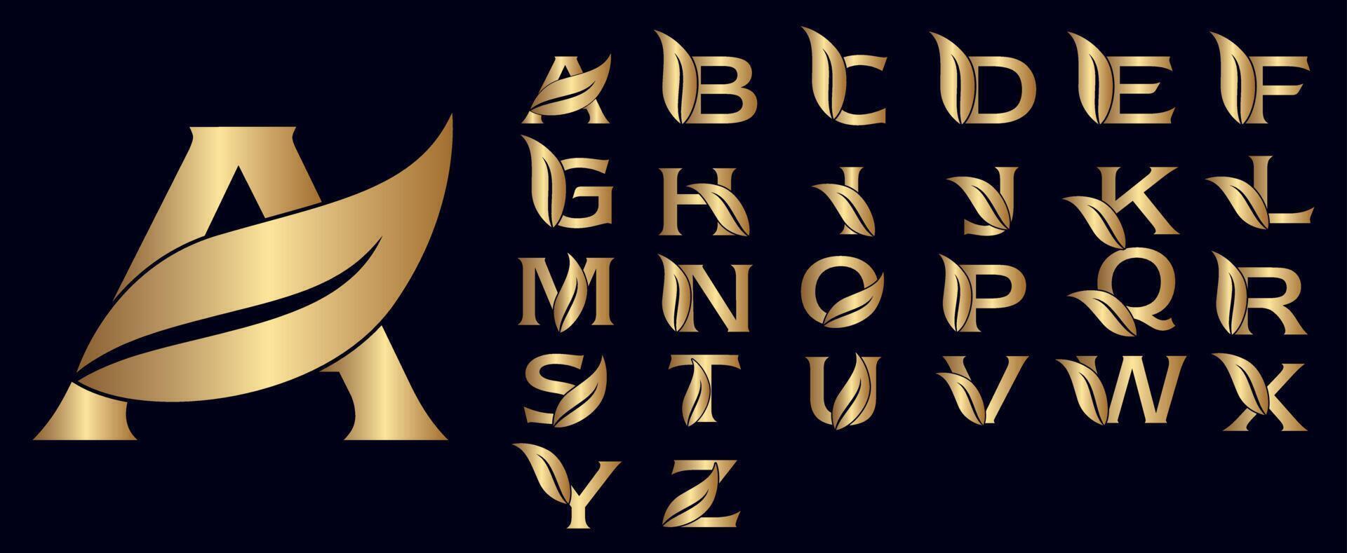 creative leaves logo letters vector