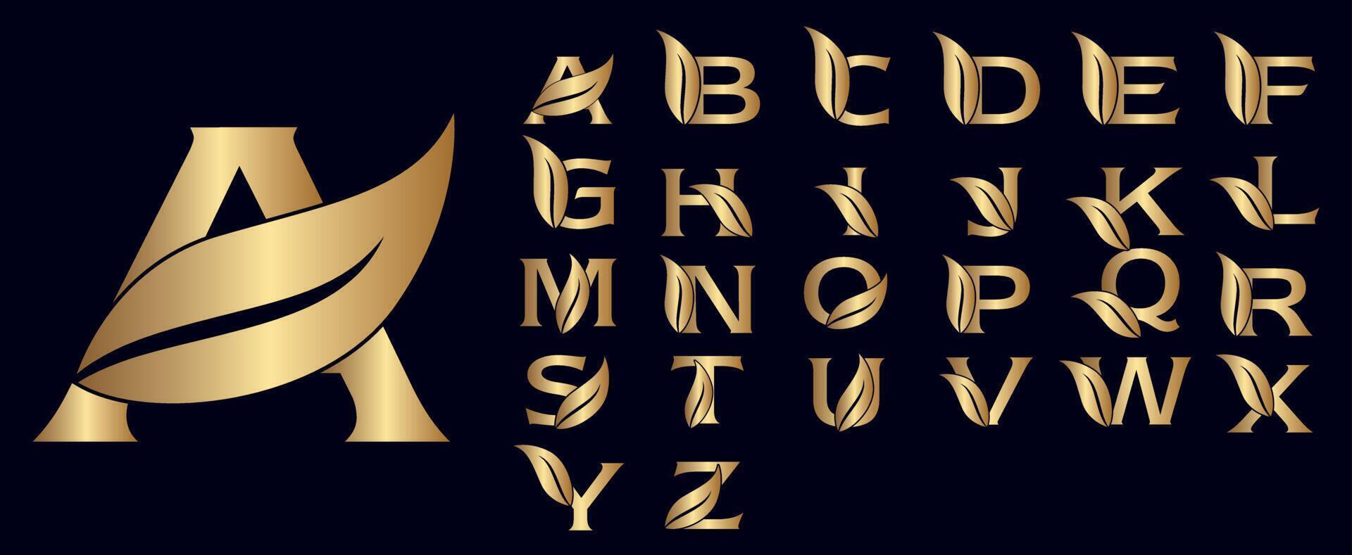 letras creativas del logotipo de las hojas vector