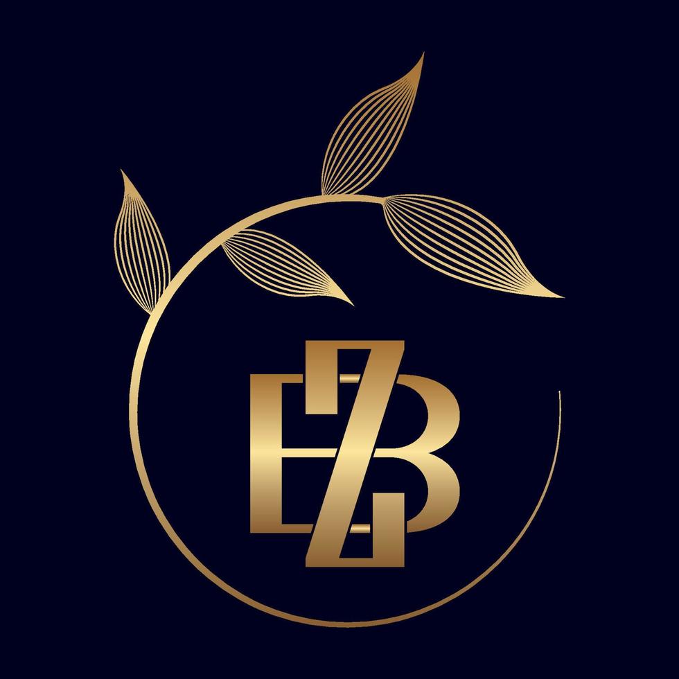 logotipo de hoja de lujo bz o zb vector