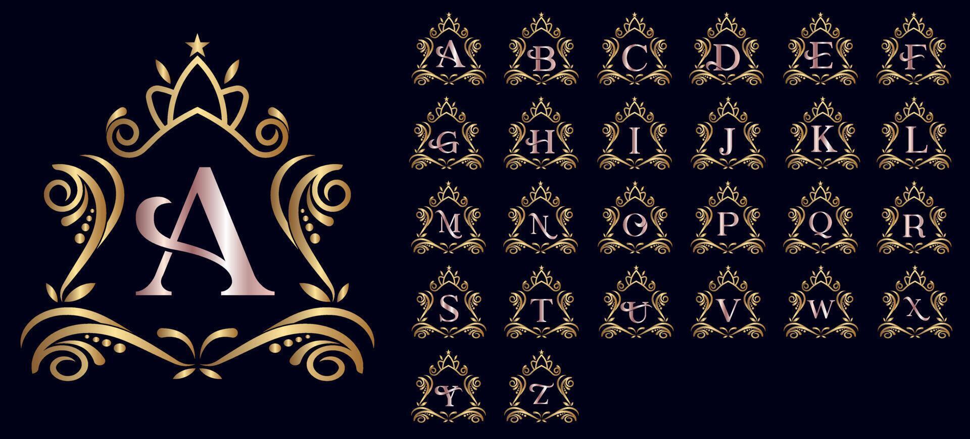 elegante monograma de logotipo real vector