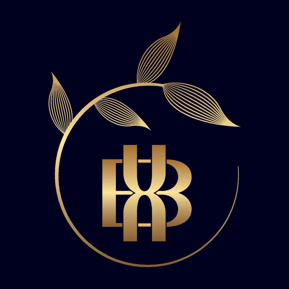 logotipo de hoja de lujo bx o xb vector