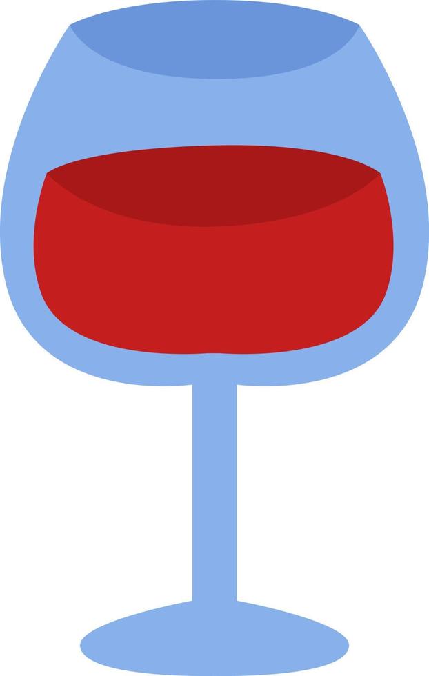 Glass of Red wine, illustration, vector on a white background.