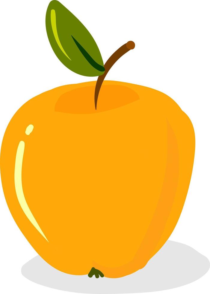manzana amarilla, ilustración, vector sobre fondo blanco.
