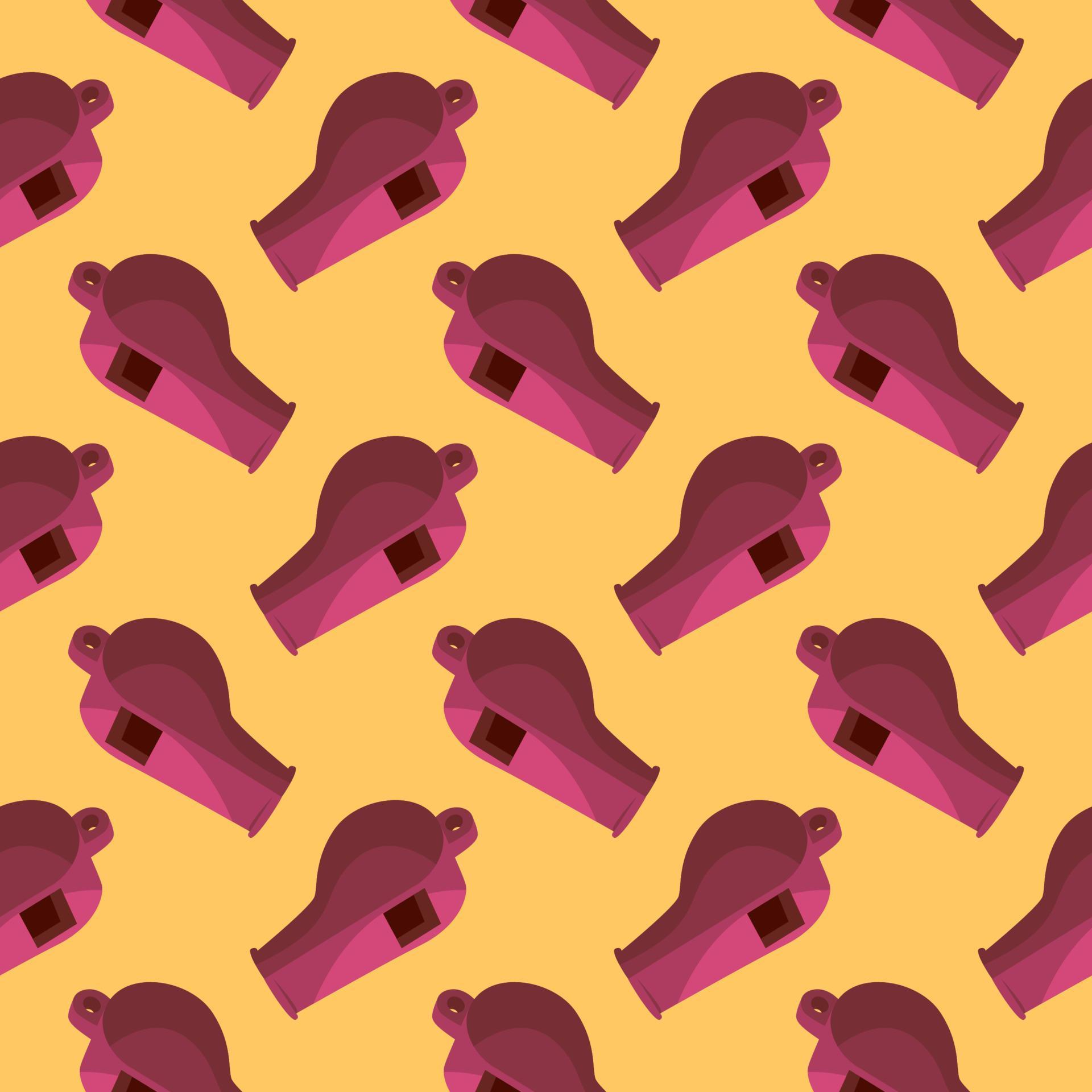 Red whistle ,seamless pattern on yellow background. 13772567 Vector Art