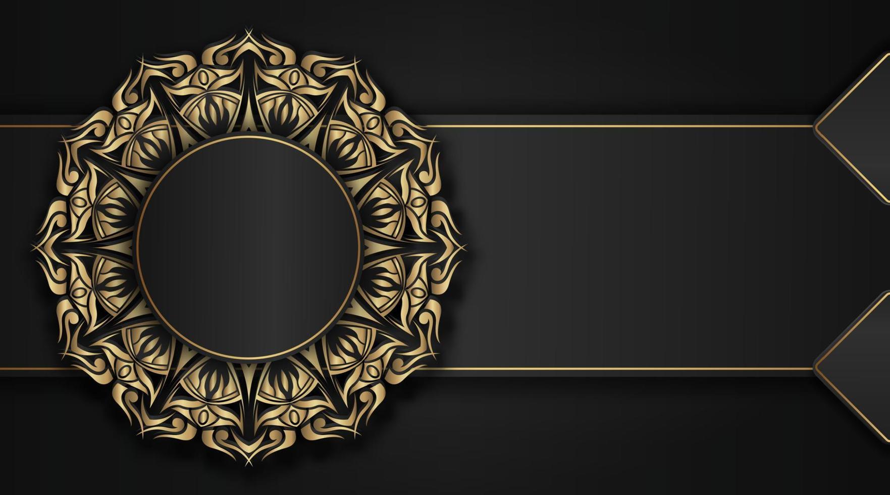 mandala background, black and gold vector