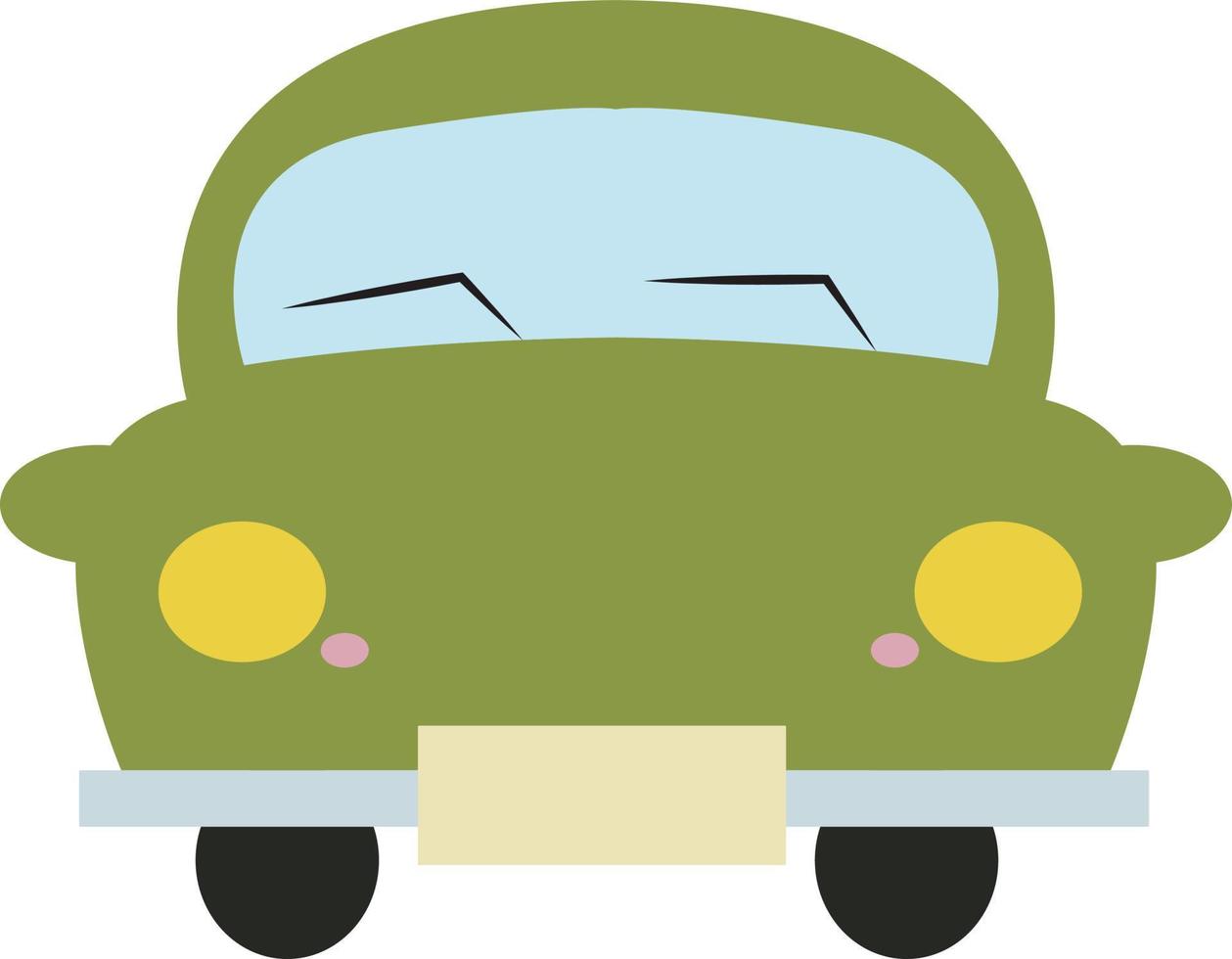 Green car, illustration, vector on white background.