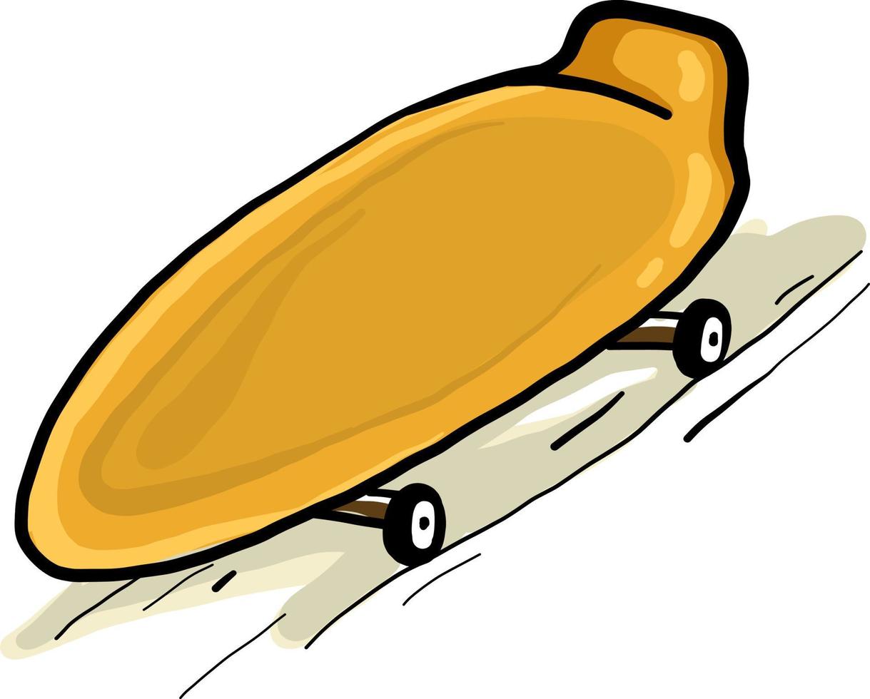 Yellow skate ,illustration, vector on white background