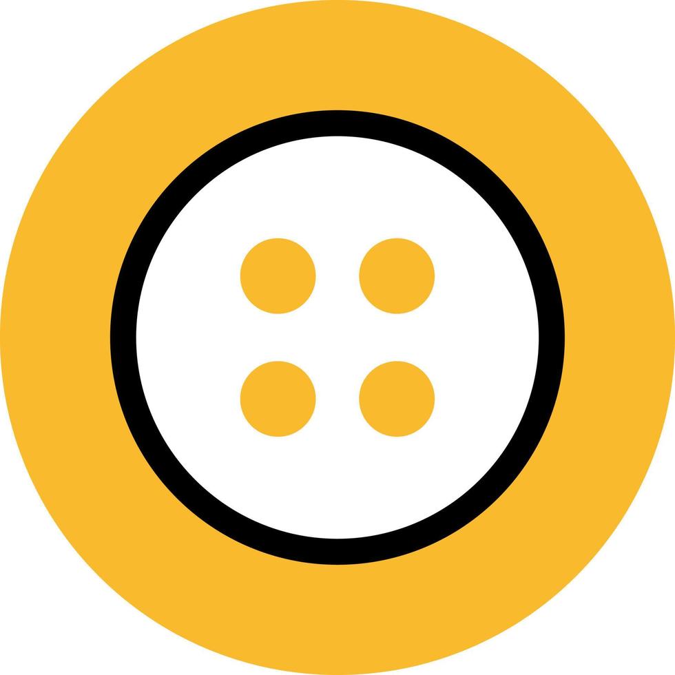 Botón amarillo, ilustración, vector sobre fondo blanco.