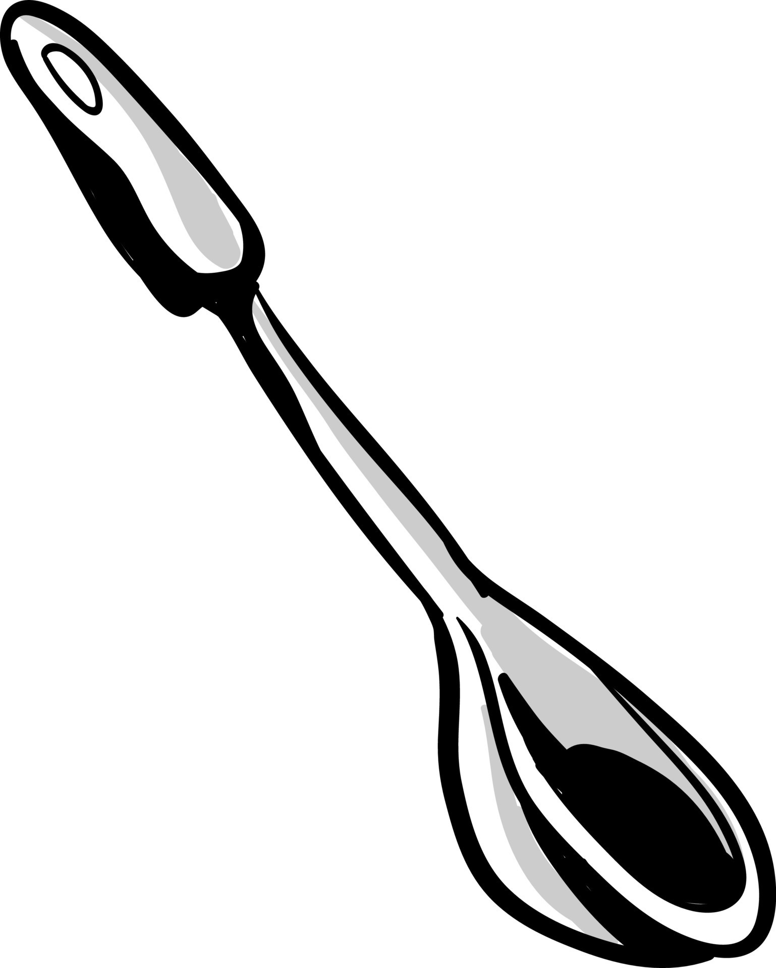 Ladle drawing, illustration, vector on white background. 13772785