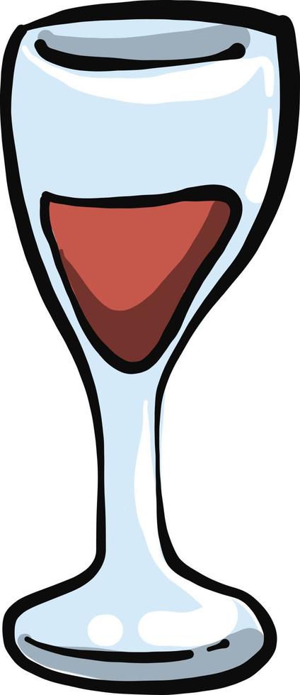 Small glass of wine, illustration, vector on a white background.