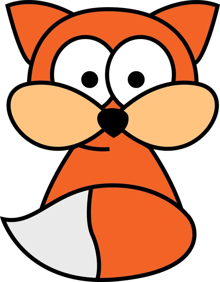 Orange fox, illustration, on a white background. vector