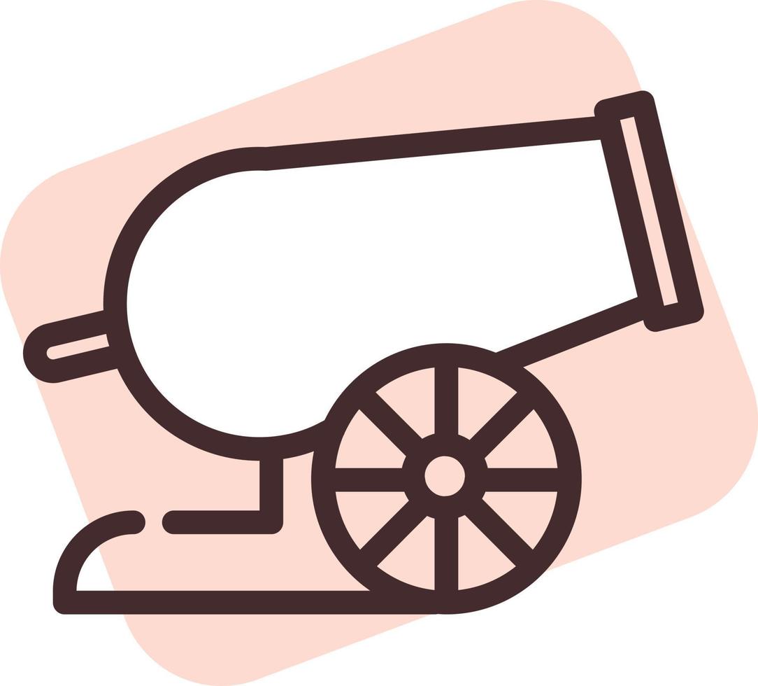 Circus cannon, illustration, vector on a white background.