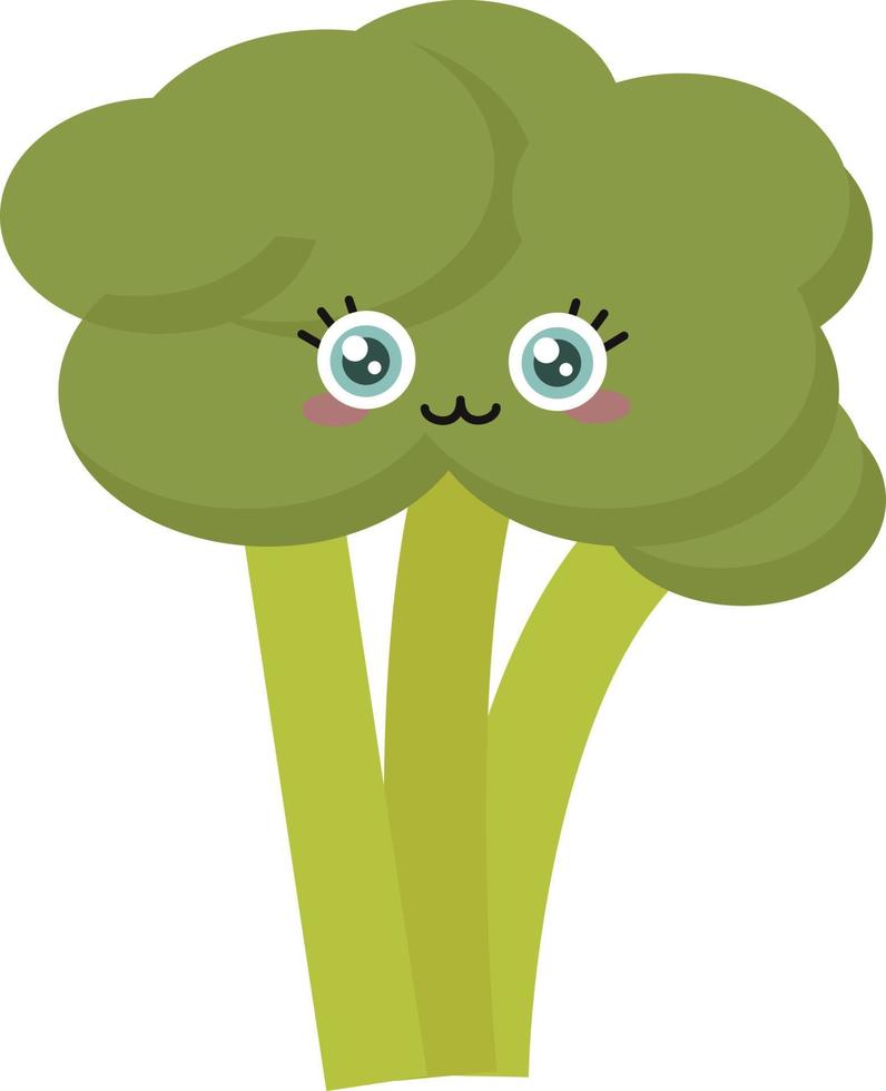 Cute broccoli, illustration, vector on white background