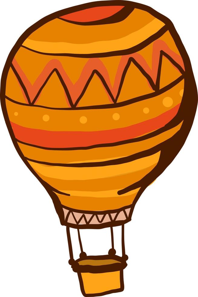 Orange aerostat, illustration, vector on white background