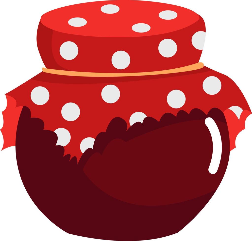 Jam in jar , illustration, vector on white background
