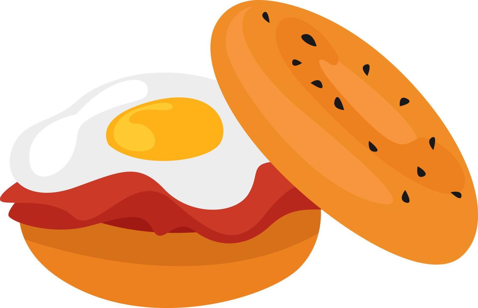 Bagel, illustration, vector on white background