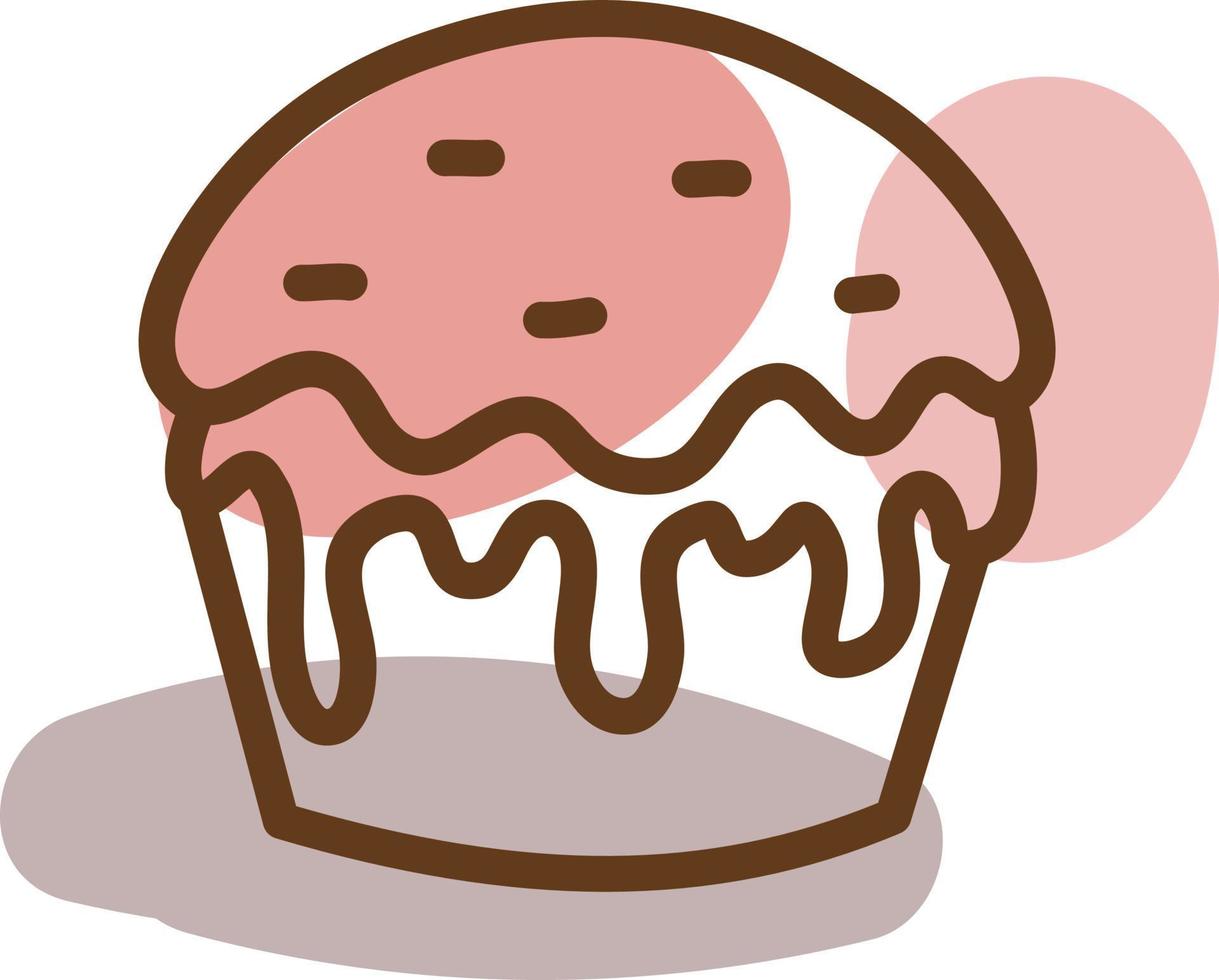 cupcake con chispas, ilustración, vector, sobre un fondo blanco. vector