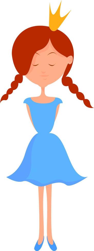 Little girl, illustration, vector on white background.