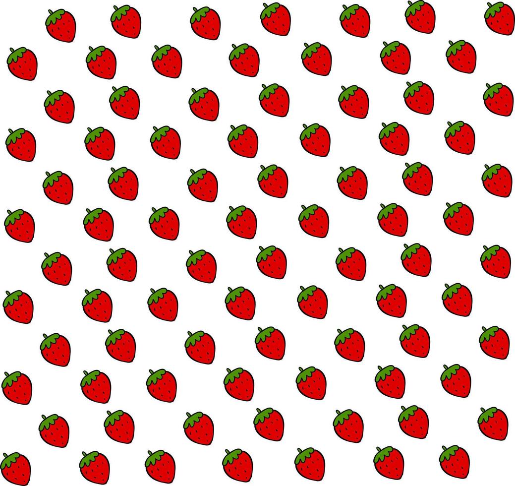 Strawberry wallpaper, illustration, vector on white background