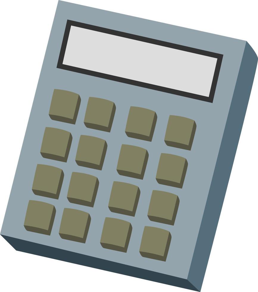 Blue calculator, illustration, vector on white background.