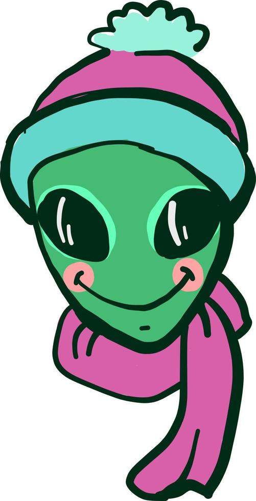 Pink scarf, illustration, vector on white background