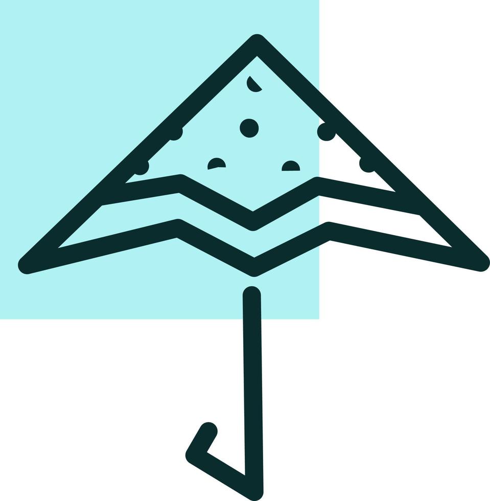 Golf umbrella, icon illustration, vector on white background