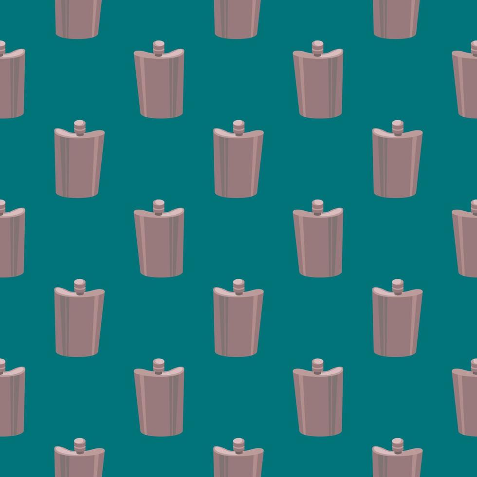 Bronze flask , seamless pattern on a green background. vector